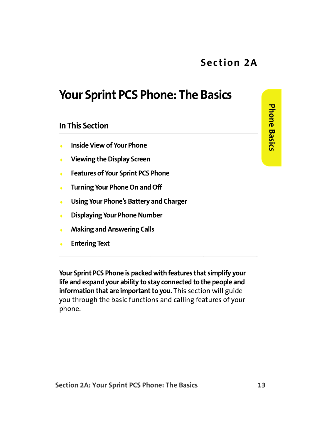 Samsung A560 manual Your Sprint PCS Phone The Basics, Phone Basics 