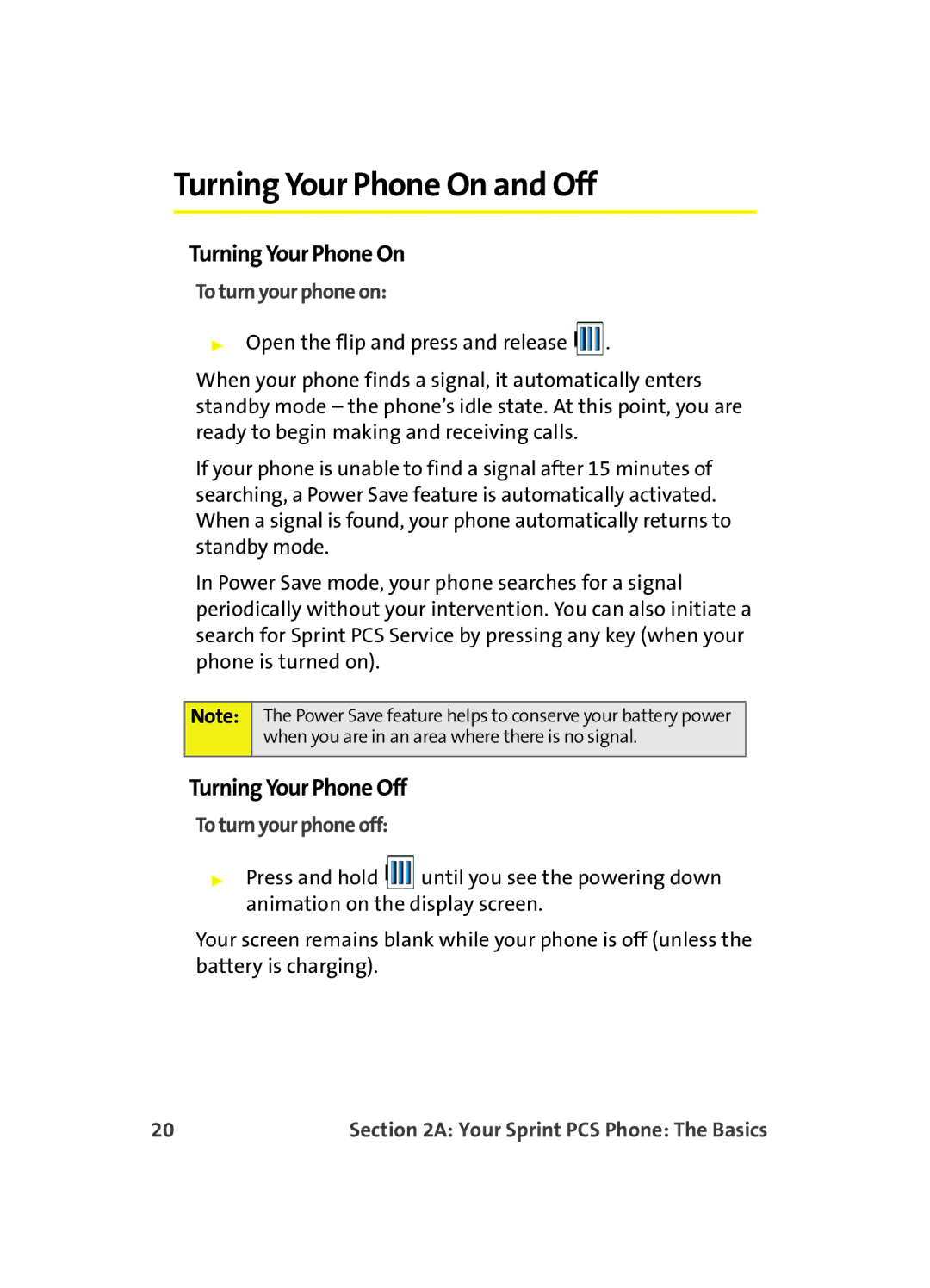 Samsung A560 manual Turning Your Phone On and Off, Turning Your Phone Off, To turn your phone on, To turn your phone off 