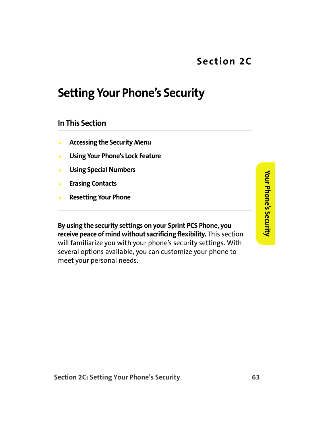 Samsung A560 manual Setting Your Phone’s Security 