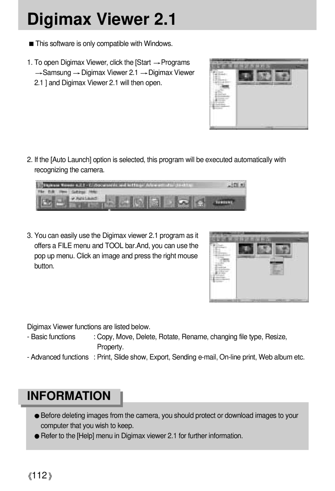 Samsung A63 user manual Digimax Viewer, Property 