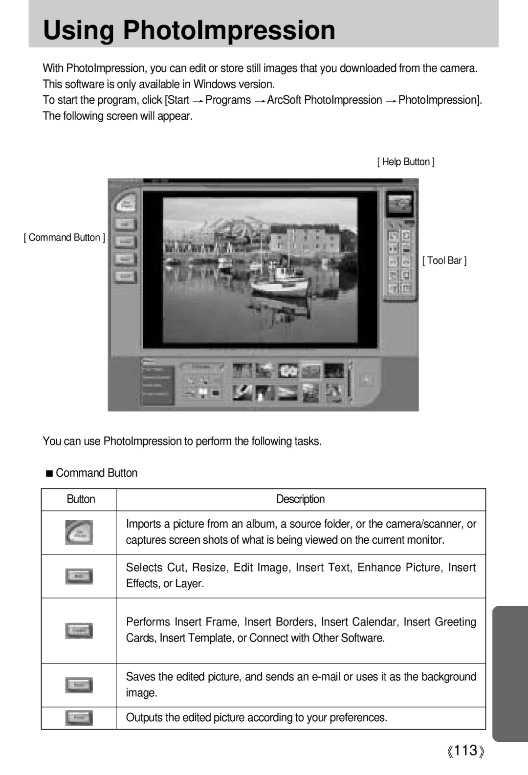 Samsung A63 user manual Using PhotoImpression 