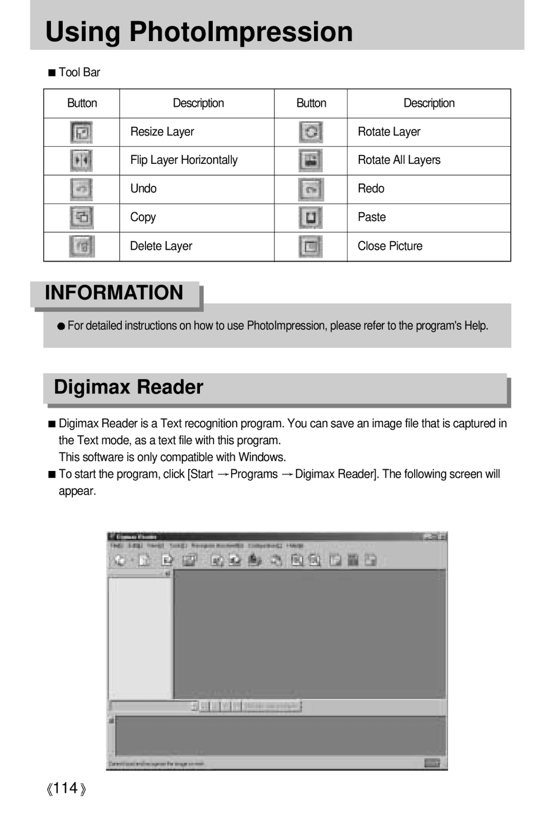 Samsung A63 user manual Digimax Reader 