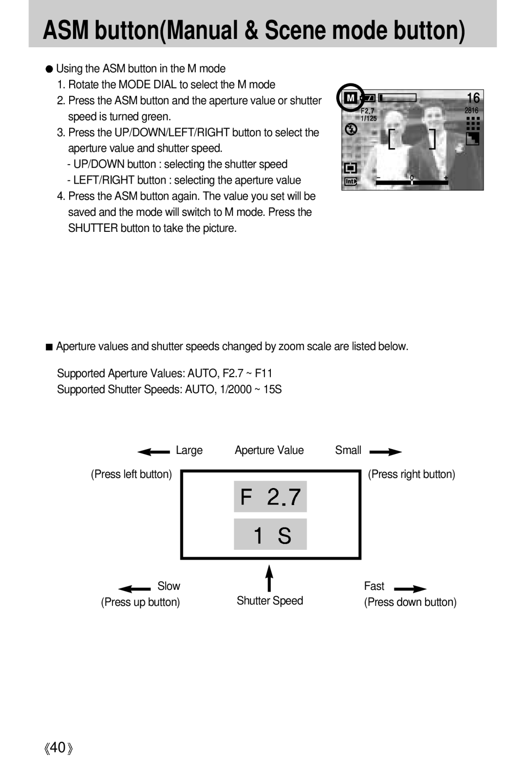 Samsung A63 user manual Small, Slow Fast, Shutter Speed 