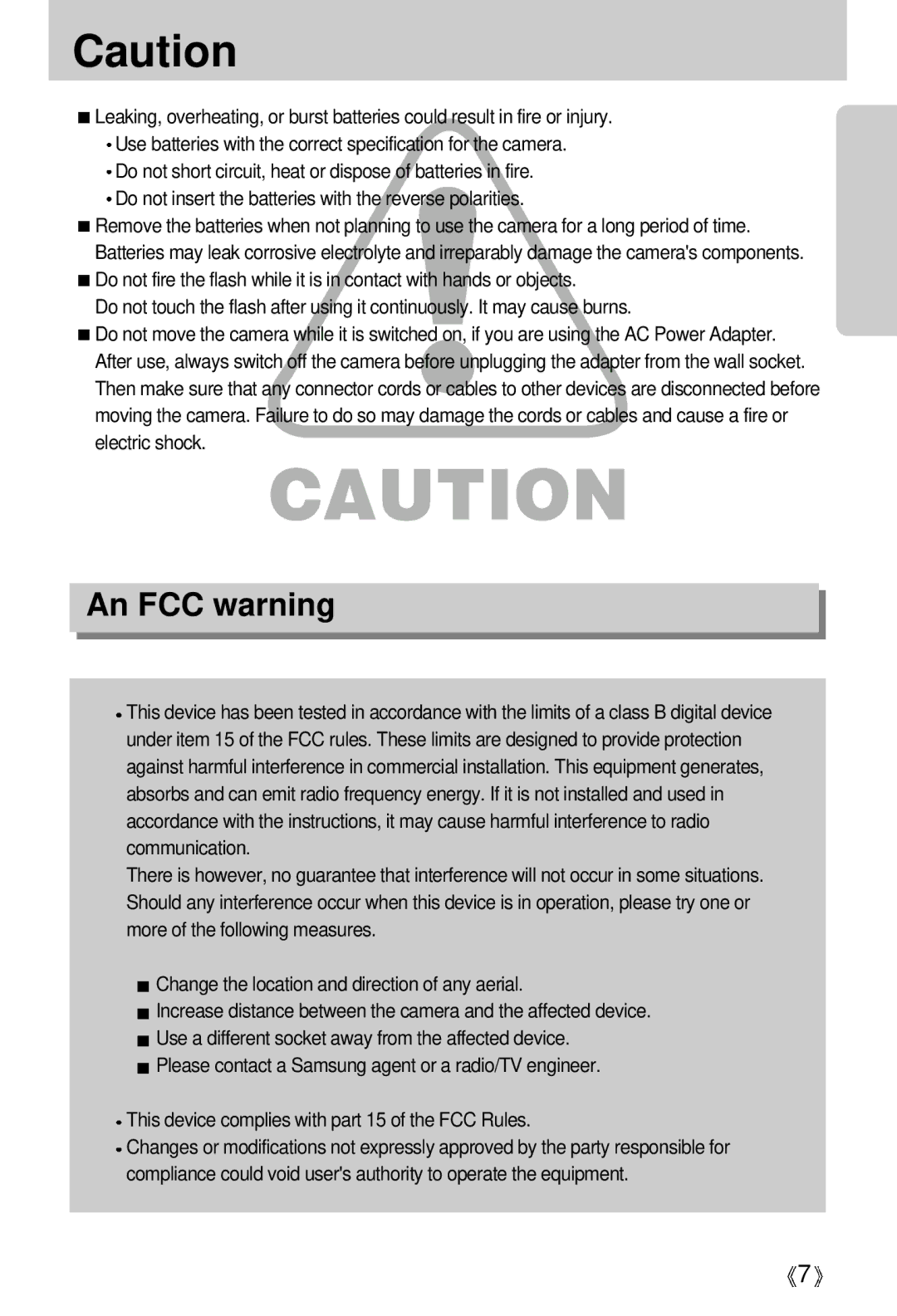 Samsung A63 user manual An FCC warning 