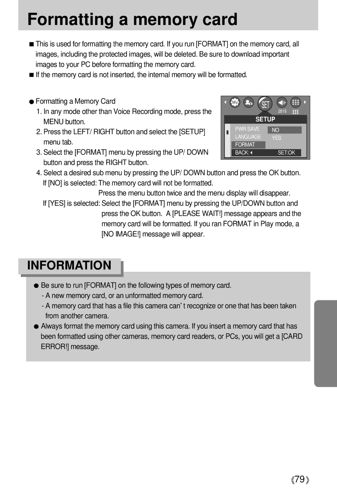 Samsung A63 user manual Formatting a memory card 