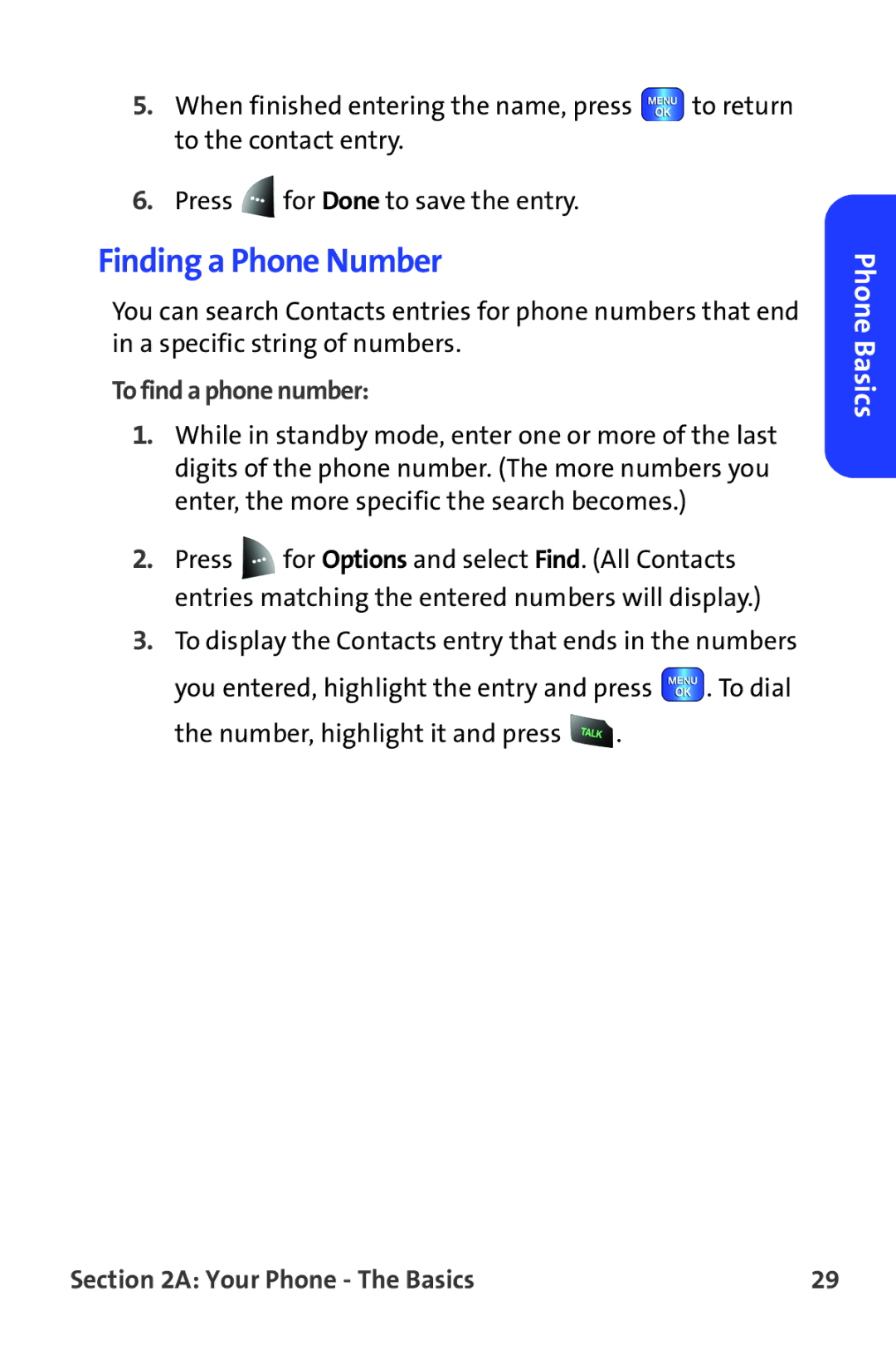 Samsung A820 manual Finding a Phone Number, To find a phone number 