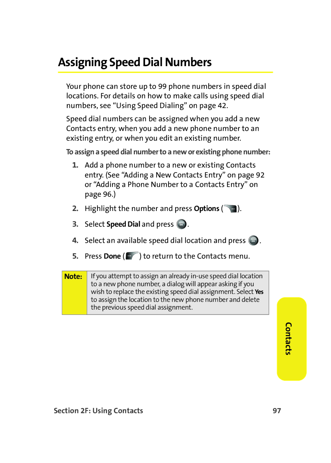 Samsung A900M manual Assigning Speed Dial Numbers 