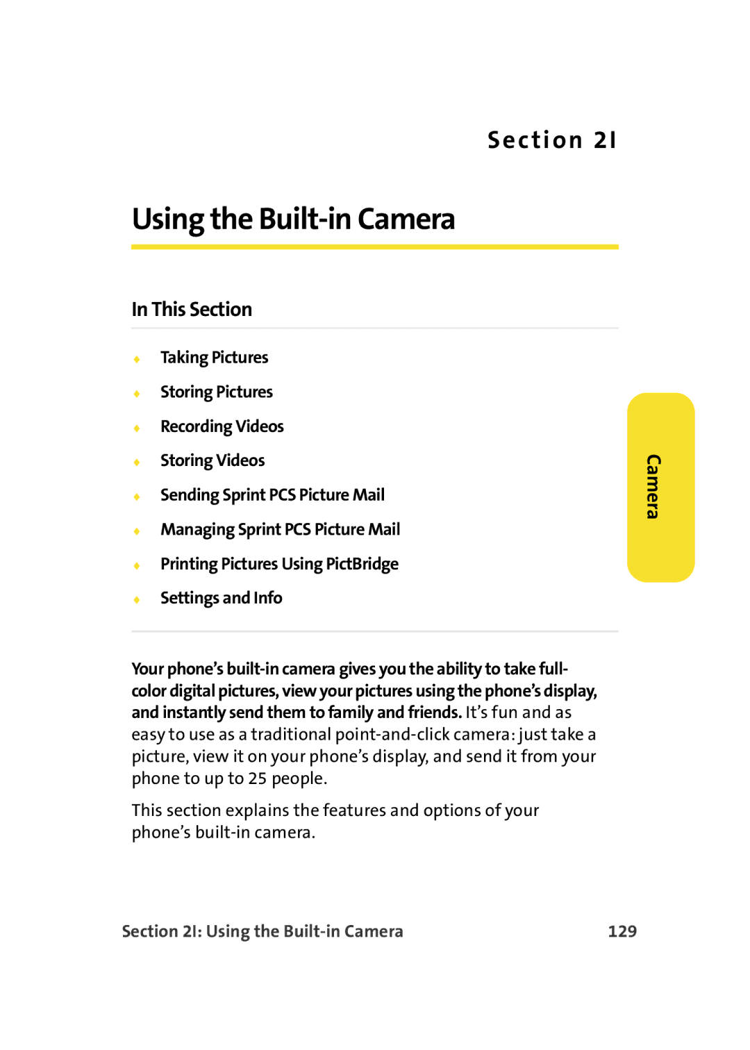 Samsung A900M manual Using the Built-in Camera 129 