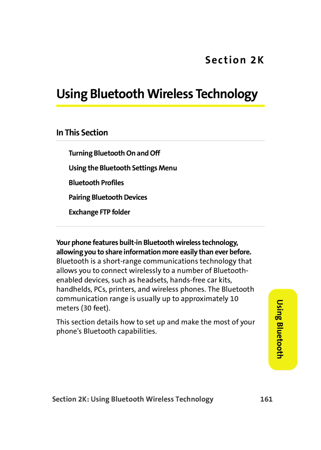 Samsung A900M manual Using Bluetooth Wireless Technology 161 