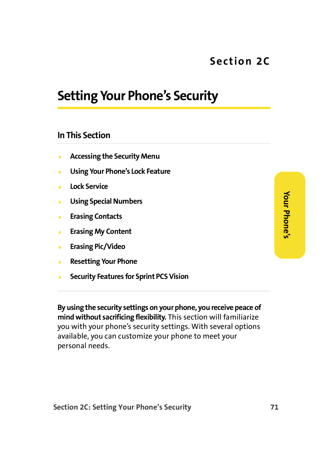 Samsung A900M manual Setting Your Phone’s Security 