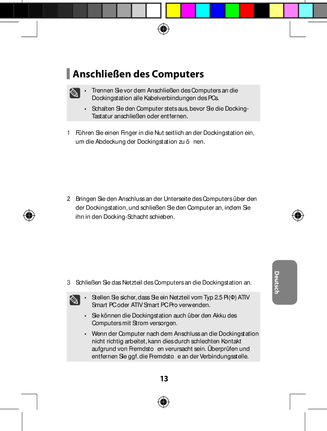 Samsung AA-RD7NMKD/US, AARD7NSDOUS manual Anschließen des Computers 