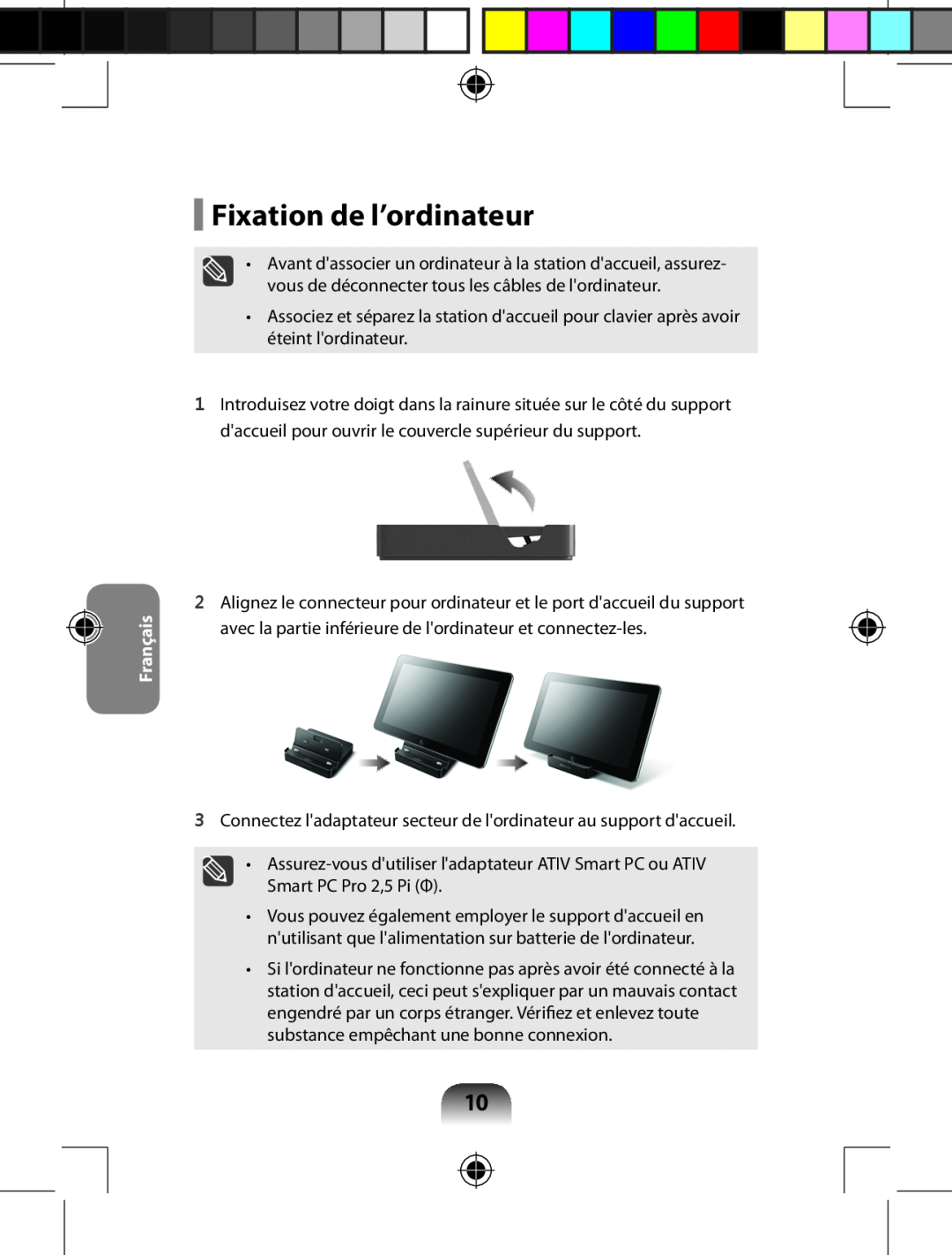 Samsung AARD7NSDOUS, AA-RD7NMKD/US manual Fixation de l’ordinateur, Français 
