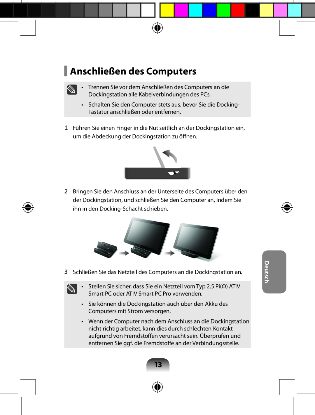 Samsung AA-RD7NMKD/US, AARD7NSDOUS manual Anschließen des Computers, Deutsch 