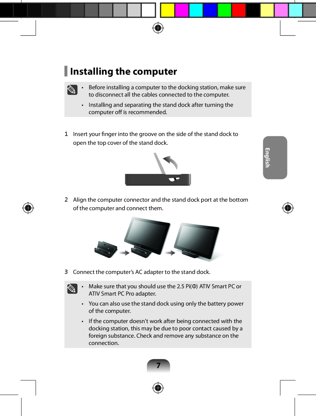Samsung AA-RD7NMKD/US, AARD7NSDOUS manual Installing the computer, English 