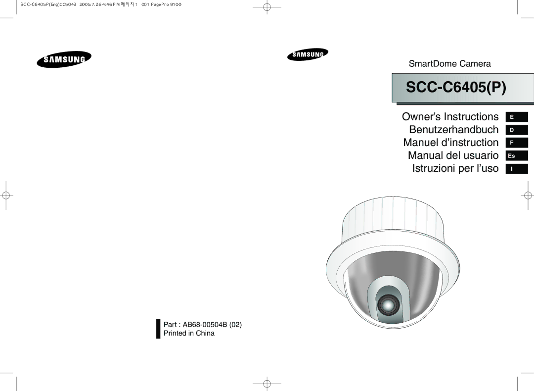 Samsung AB68-00504B instruction manual SCC C6405P 