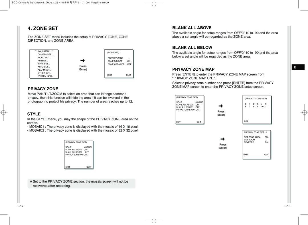 Samsung AB68-00504B instruction manual Zone SET 