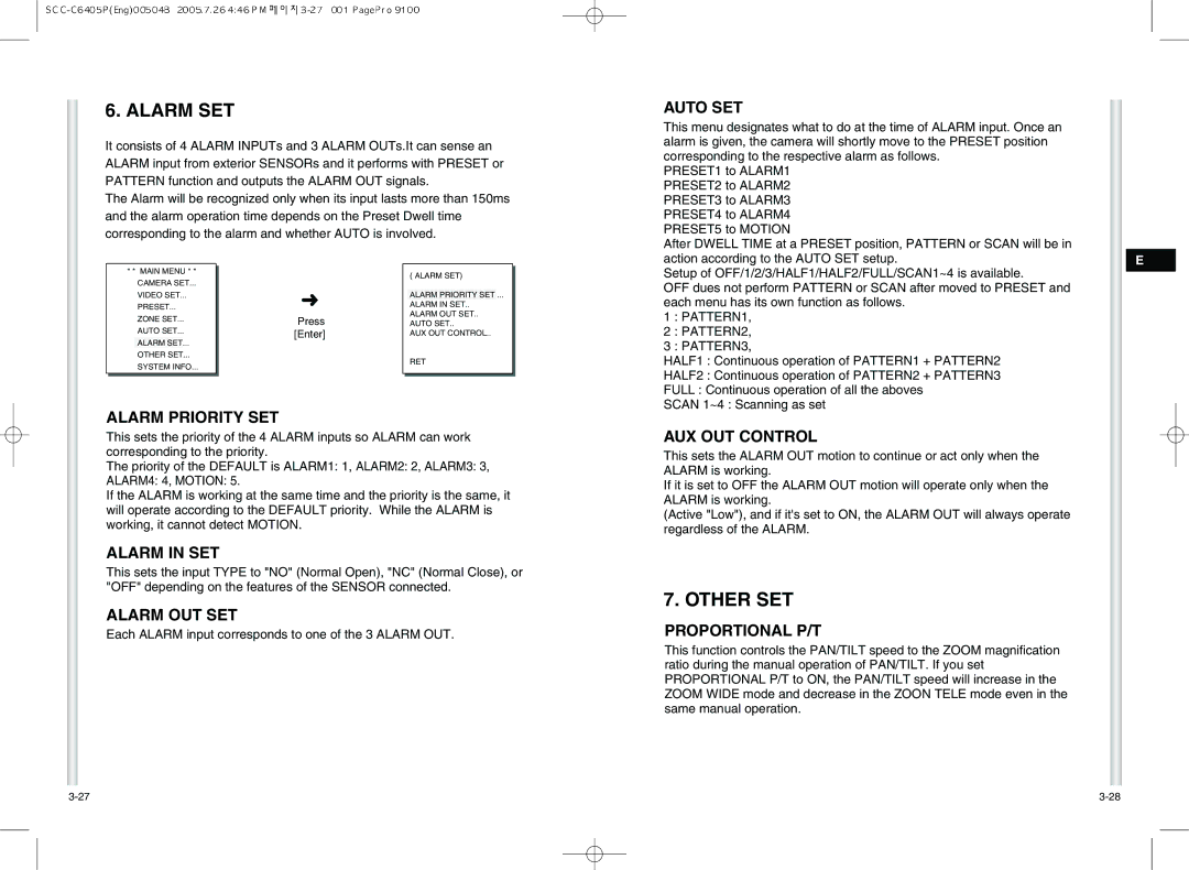 Samsung AB68-00504B instruction manual Alarm SET, Other SET 