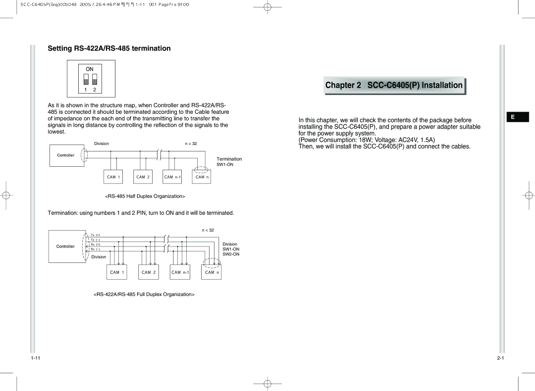 Samsung AB68-00504B instruction manual CC- C6405P Installatio n 