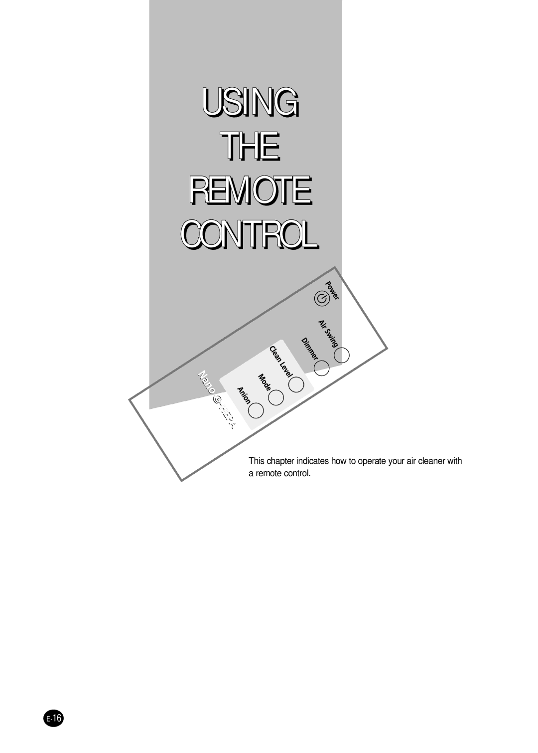 Samsung AC401BR/HAC manual Using Remote Control 