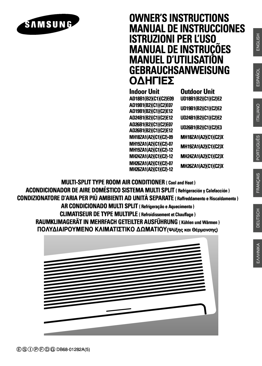 Samsung AD24B1(B2)(C1)(C2)E12 manuel dutilisation Indoor Unit, Manual De Instrucciones Istruzioni Per L’Uso, O¢Hie 