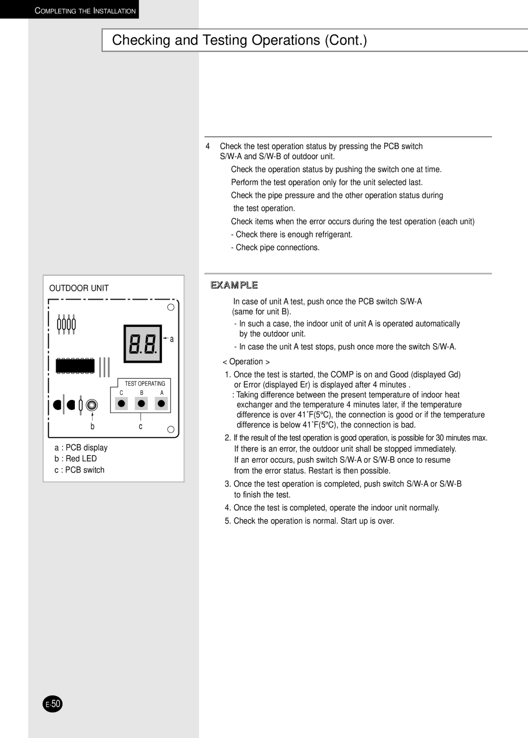 Samsung AD18B1C09 installation manual Example 