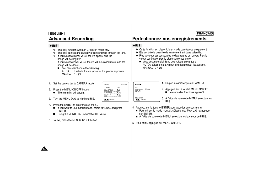 Samsung AD68-00400C manual Iris 