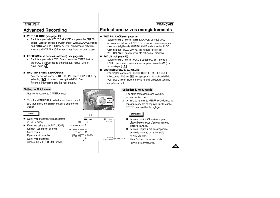 Samsung AD68-00658B manual Shutter Speed & Exposure 