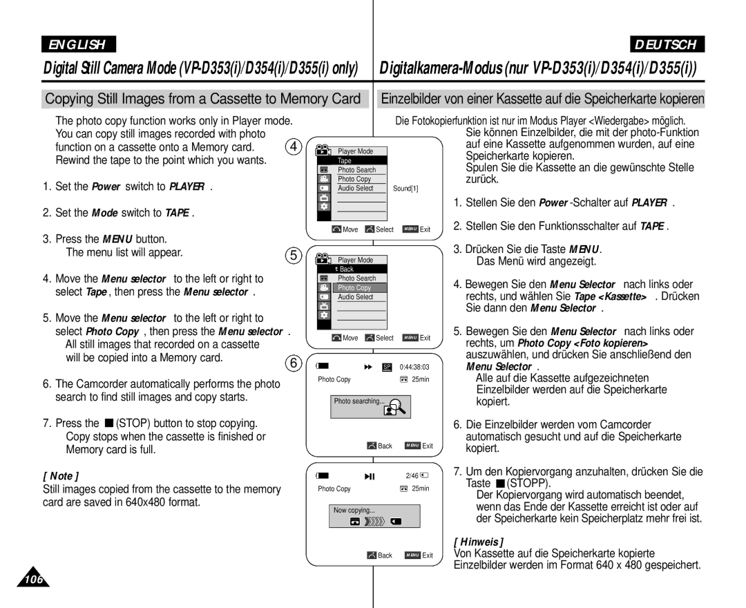 Samsung AD68-00839H manual Hinweis 