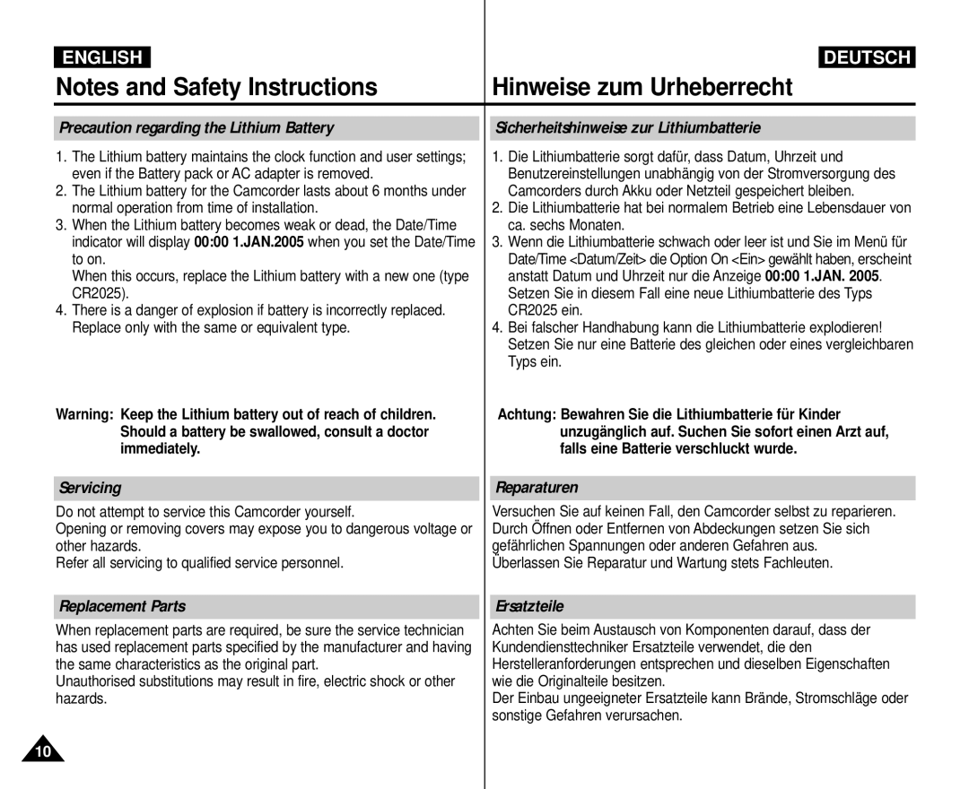 Samsung AD68-00839H manual Servicing, Reparaturen, Replacement Parts, Ersatzteile 