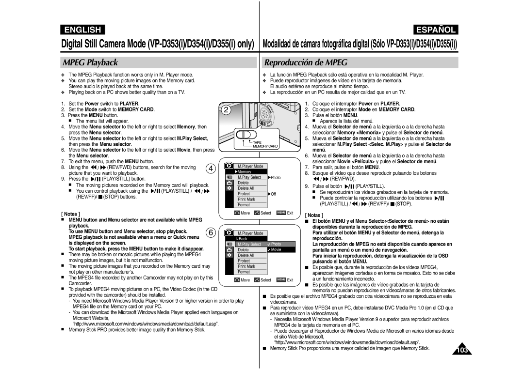 Samsung AD68-00839J manual Mpeg Playback, Reproducción de Mpeg 