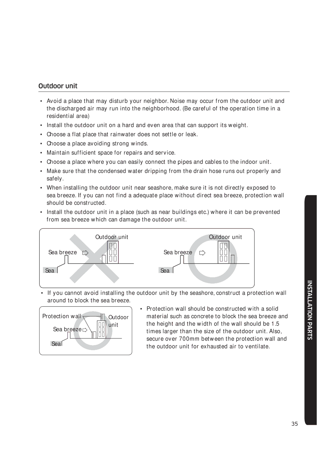 Samsung AF0AKV3SAEENSG manual Outdoor unit 