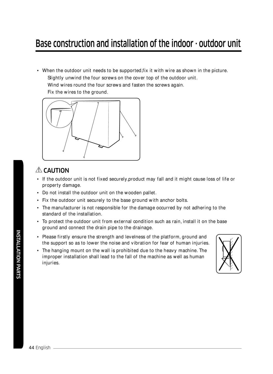 Samsung AF0AKV3SAEENSG manual Installation Parts 