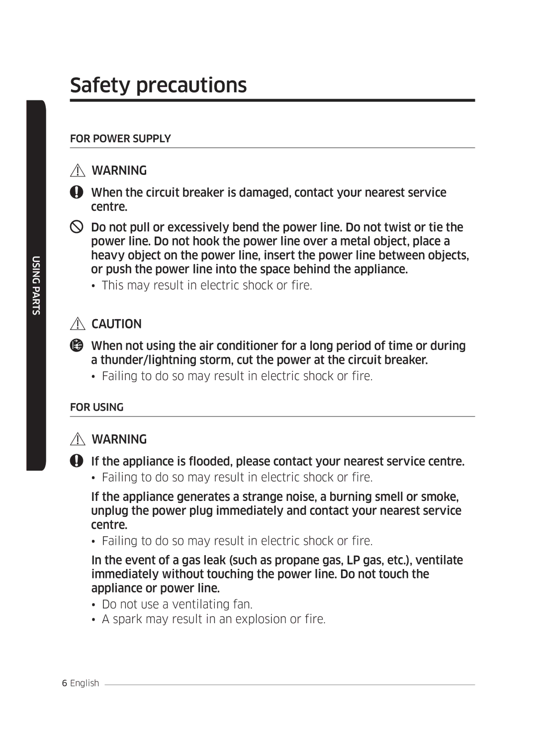 Samsung AF0AKV3SAEENSG manual For Power Supply 