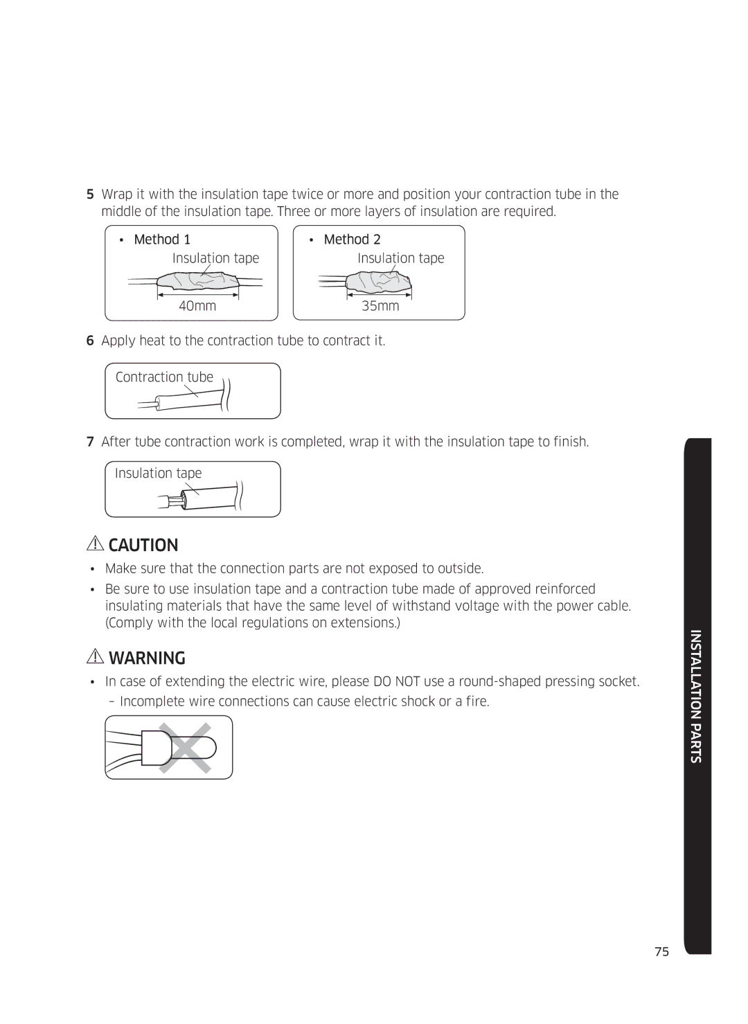 Samsung AF0AKV3SAEENSG manual Installation Parts 