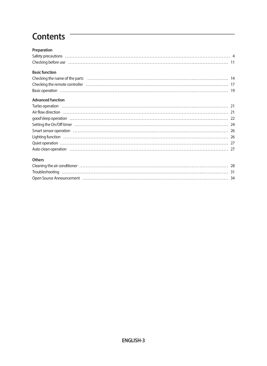 Samsung AF24FSSDAWKNEU manual Contents 