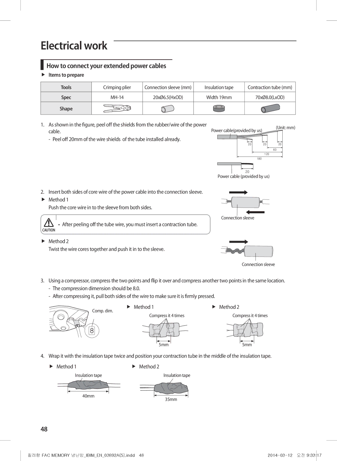 Samsung AF28FSSDAWKNFA, AF27FSSDAWKNER, AF28FSSDADFXFA manual How to connect your extended power cables, FfItems to prepare 