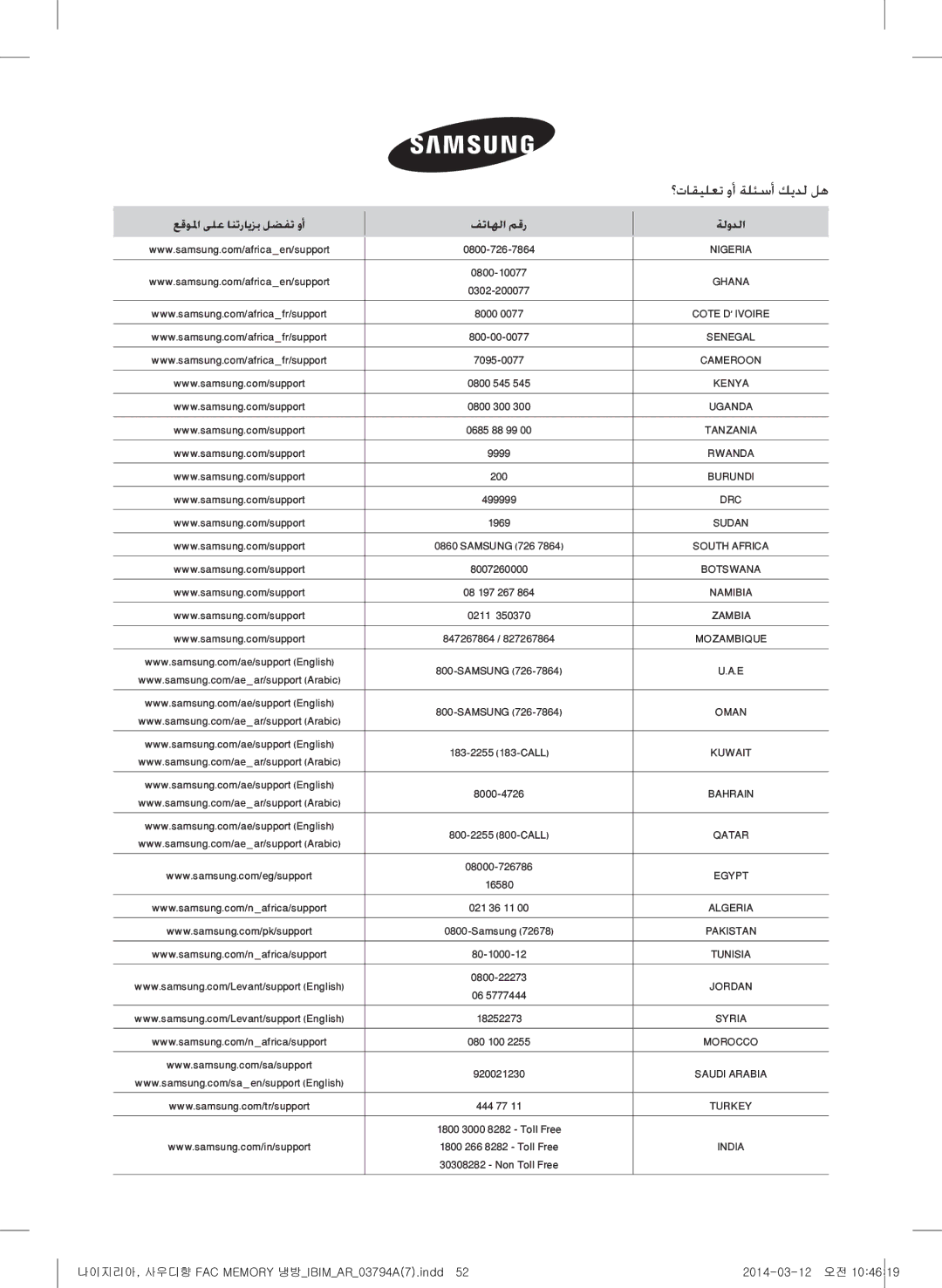 Samsung AF28FVSDADFNMG, AF28FVZDAWKNMG manual ؟تاقيلعت وأ ةلئسأ كيدل له, عقولما ىلع انترايزب لضفت وأ فتاهلا مقر ةلودلا 