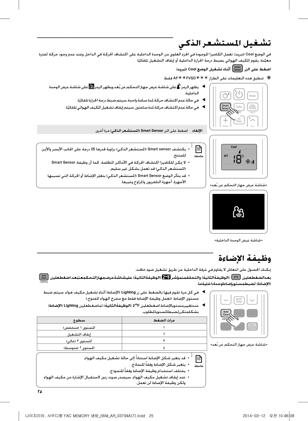 Samsung AF28FVZDAWKNMG, AF28FVSDADFNMG يكذلا رعشتسلما ليغشت, ةءاضلإا ةفيظو, ديربت Cool عضولا ليغشت ءانثأ رزلا ىلع طغضا 