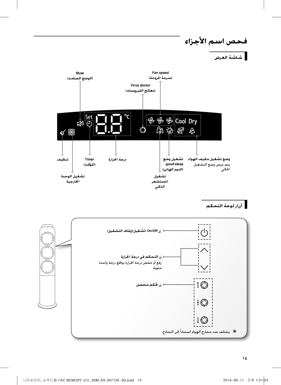 Samsung AF28HVSDADFNMG manual ضرعلا ةشاش, مكحتلا ةحول رارزأ 