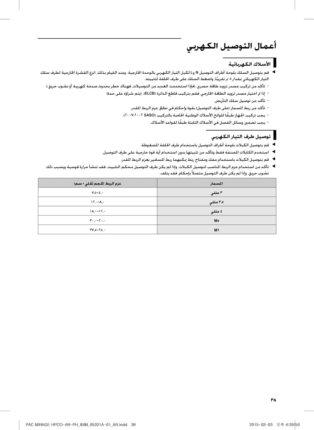 Samsung AF55GP1MBEENMG, AF55GC1MBEENMG, AP55M0AXUMG, AP55M1ANUMG, AF55GC1MAEENMG ةيئابرهكلا كلاسلأا, يبرهكلا رايتلا فرط ليصوت 