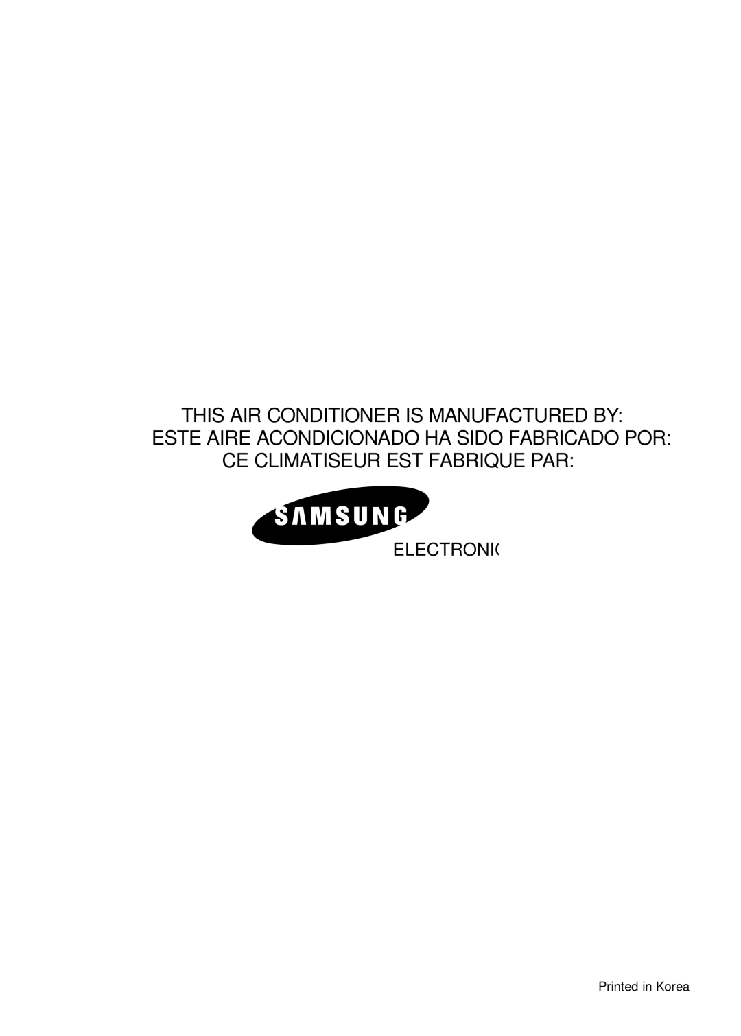 Samsung AFPCC052CA0 manuel dutilisation Electronics 