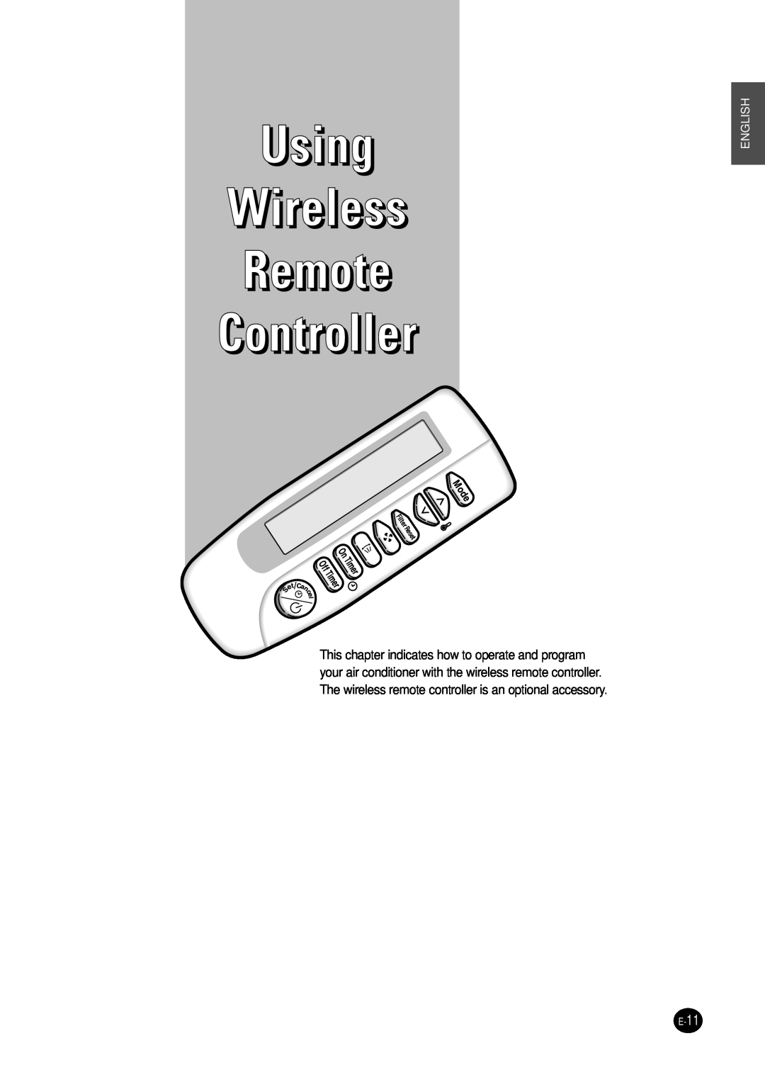 Samsung AFPCC052CA0 manuel dutilisation Using Wireless Remote Controller, English, E-11 