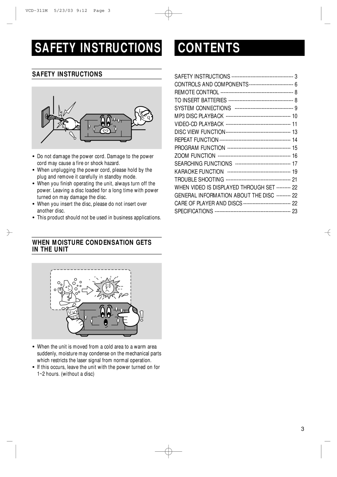 Samsung AH68-00934B manual Safety Instructions Contents 