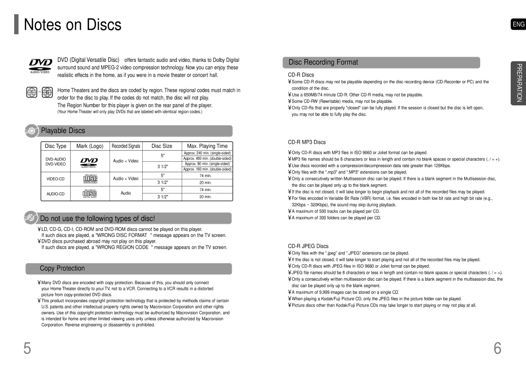 Samsung AH68-01663S instruction manual Copy Protection, Disc Type Mark Logo, Disc Size Max. Playing Time 