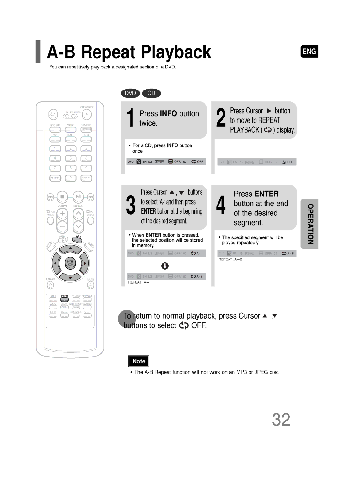 Samsung AH68-01701V manual Press Info button twice, Press Enter 