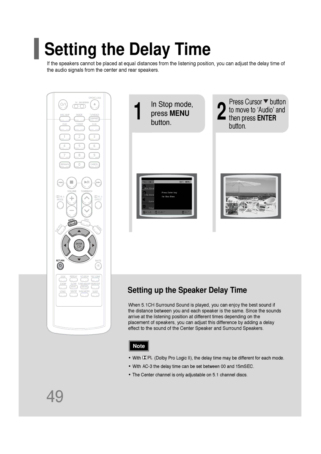 Samsung AH68-01701V manual Setting the Delay Time, Press Cursor button 