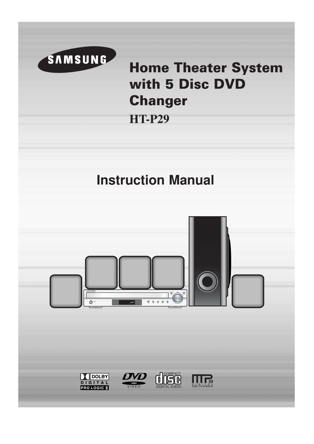 Samsung AH68-01701V manual Home Theater System with 5 Disc DVD Changer, HT-P29, Compact, Digital Audio, V I D E O 