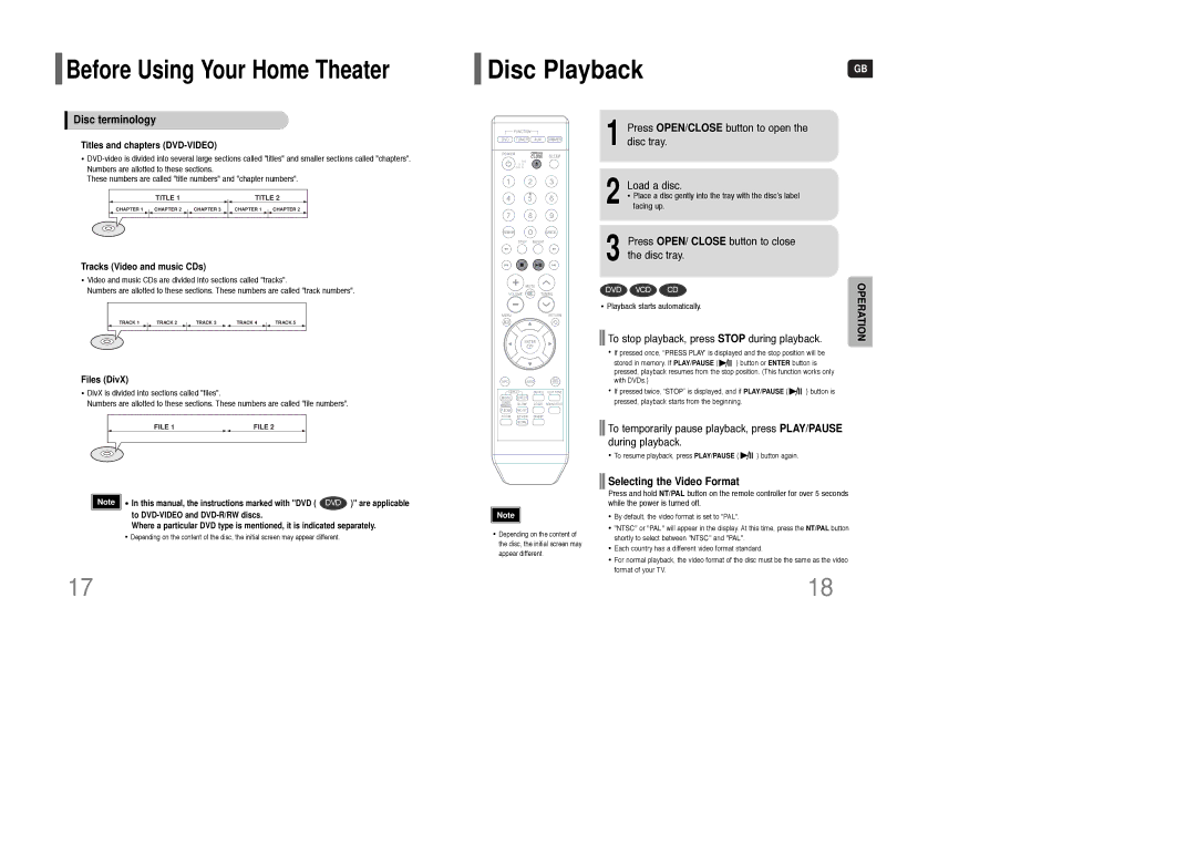 Samsung AH68-01835K instruction manual Before Using Your Home Theater, Disc terminology, Selecting the Video Format 