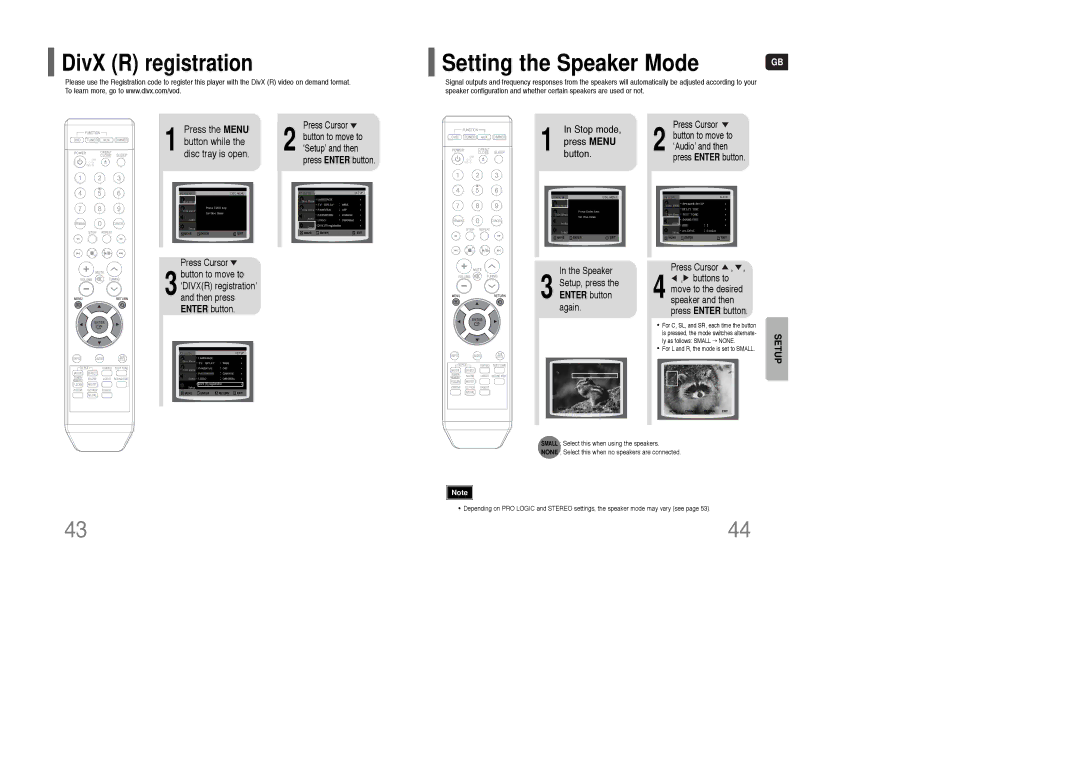 Samsung AH68-01835K instruction manual DivX R registration, Press the Menu Button while the disc tray is open 