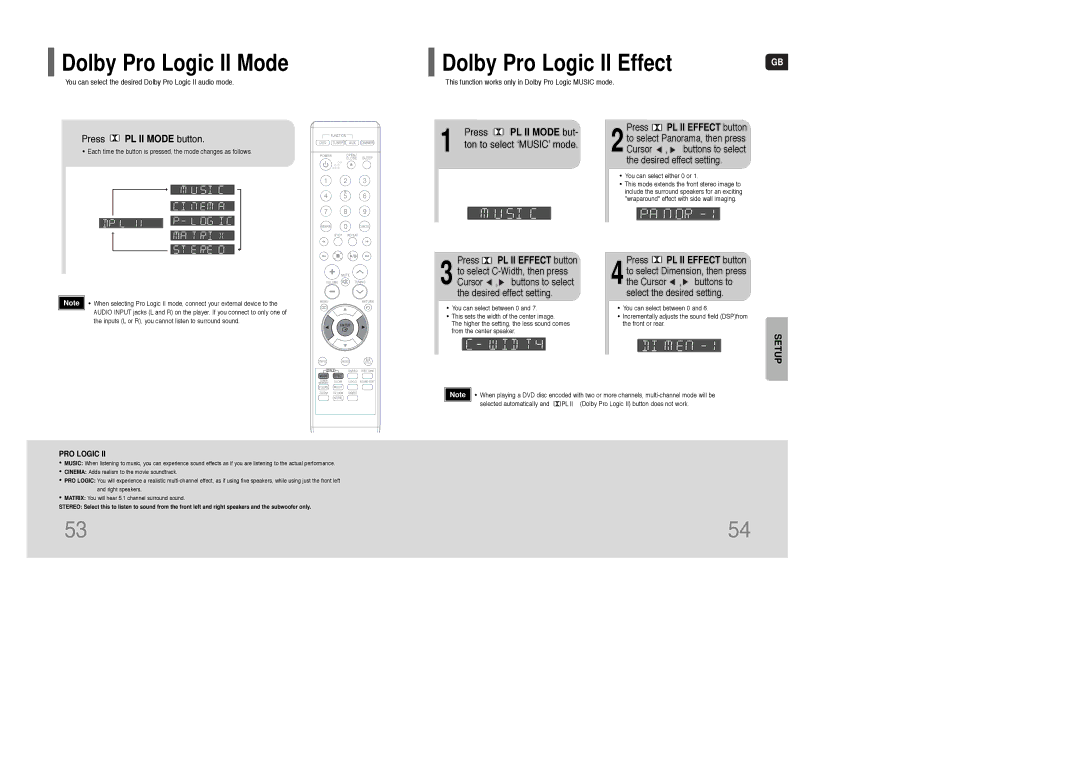 Samsung AH68-01835K Dolby Pro Logic II Mode, Dolby Pro Logic II Effect, PL II Mode but, Press PL II Effect button 